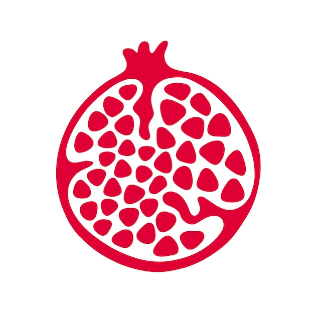 Pomegranate fruit cut in half vector illustration for food apps and websites packaging