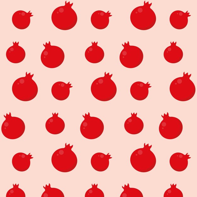 Pomegranate fruit seamless pattern