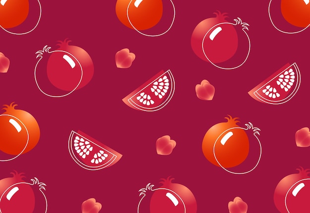 Pomegranate illustration pattern design