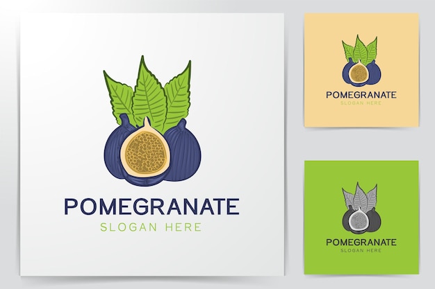 Pomegranate Logo Designs Inspiration, Vector Illustration