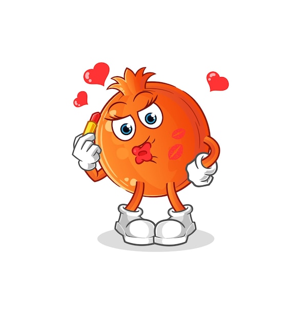Pomegranate make up mascot cartoon vector