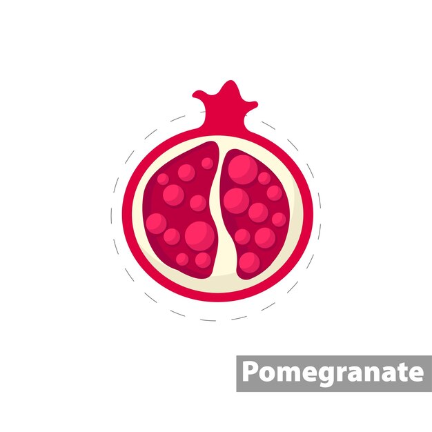 Pomegranate vector flat illustration icon
