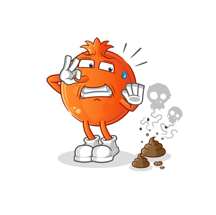 वेक्टर pomegranate with stinky waste illustration character vector