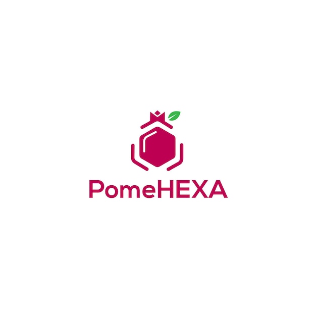 PomeHexa 편집 가능한 벡터 로고 템플릿