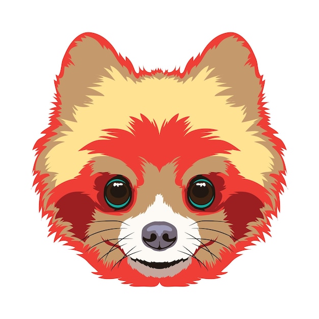 Pomeranian dog face vector in cute cartoon style perfect kids for t shirt design