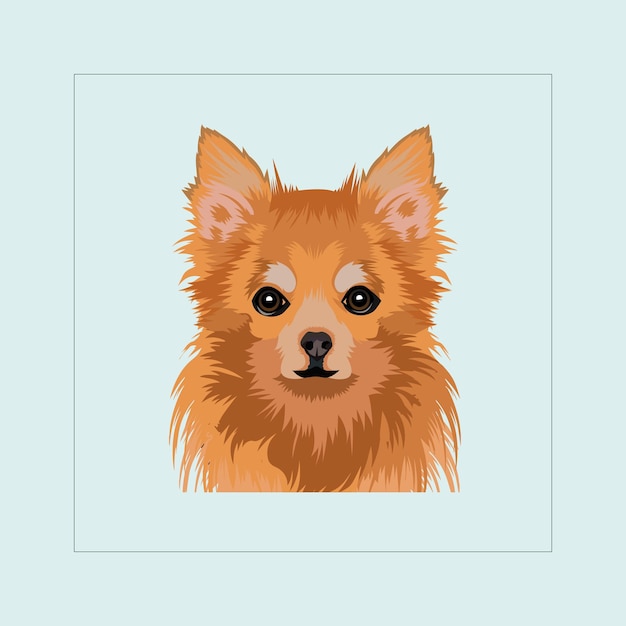 Pomeranian Dog head illustration vector