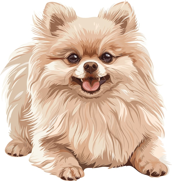 Pomeranian Dog schattige kunst vector illustratie
