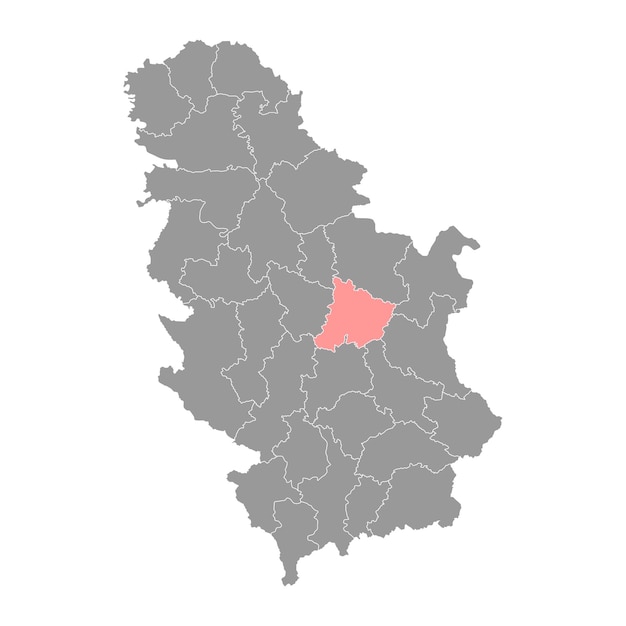 Pomoravlje district kaart administratief district van Servië Vector illustratie