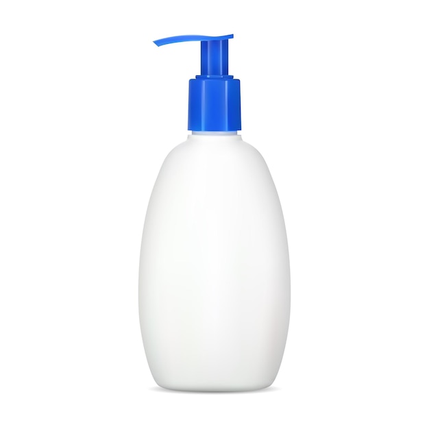 Pomp shampoo fles mockup witte container Vloeibare zeep dispenser pakket Realistische sjabloon