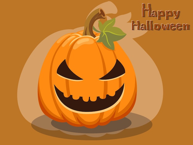 Pompoen cartoon vector halloween op achtergrond. Vectorillustratie.