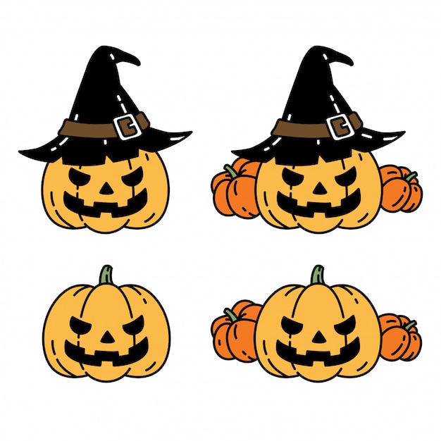 Pompoen halloween pictogram karakter cartoon