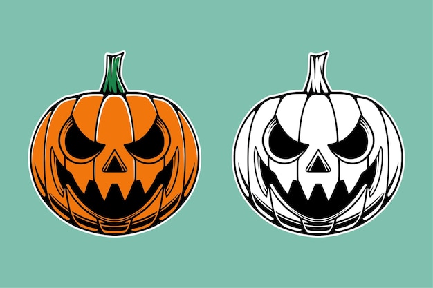 Pompoen halloween vector ontwerpset