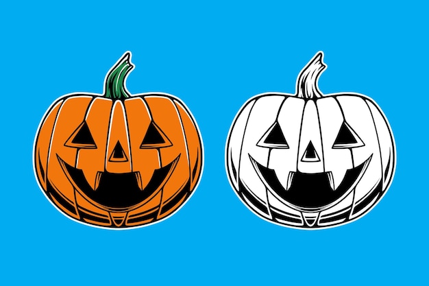 Pompoen halloween vector ontwerpset