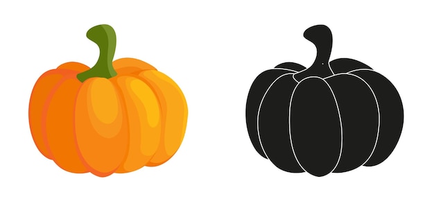 Pompoen pictogram Vector herfst Halloween of Thanksgiving pompoen symbool Platte ontwerp Oranje squash si