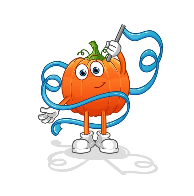 Pompoen ritmische gymnastiek mascotte cartoon vector