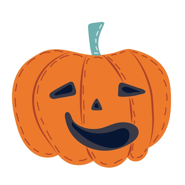 Pompoen voor halloween in doodle stijl vector