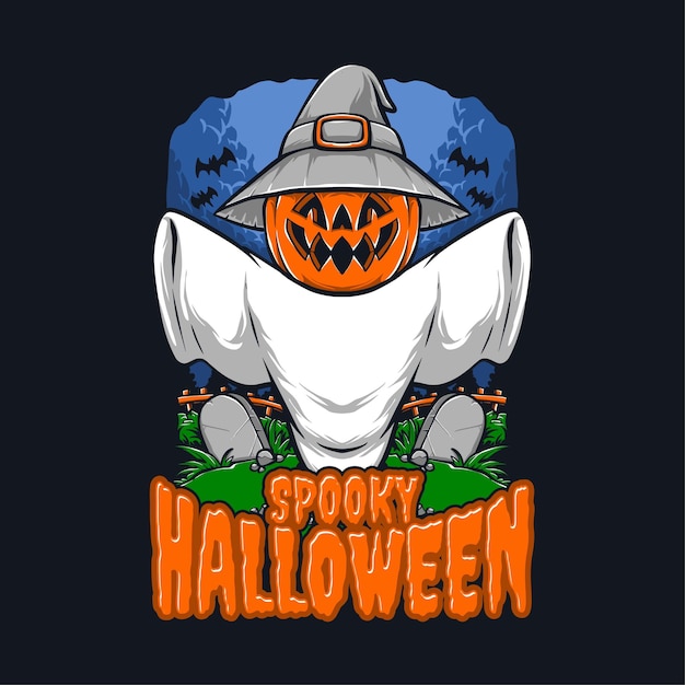 Pompoenen spook halloween vectorillustratie