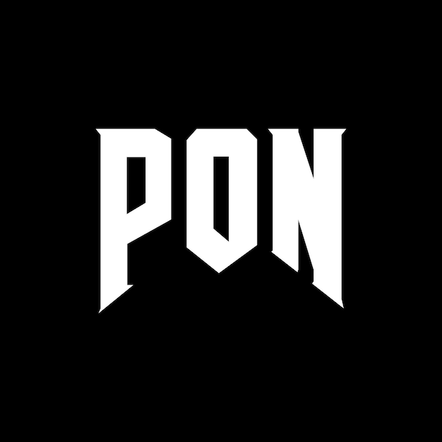 ロゴデザイン 黒と白の色の組み合わせ PONロゴ ベクトル PONデザイン PONアイコン PONアルファベット PONタイポグラフィー ロゴデザイン