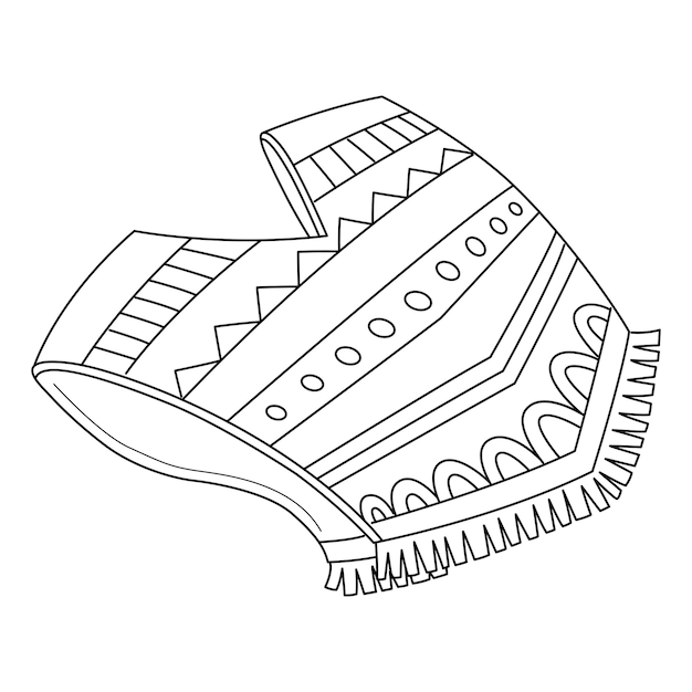 Poncho Isolated Coloring Page for Kids