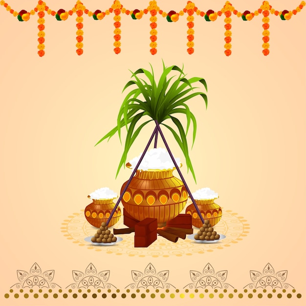 Carta e sfondo pongal