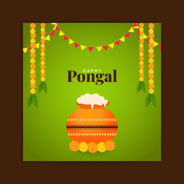 Modello di post sui social media pongal 06