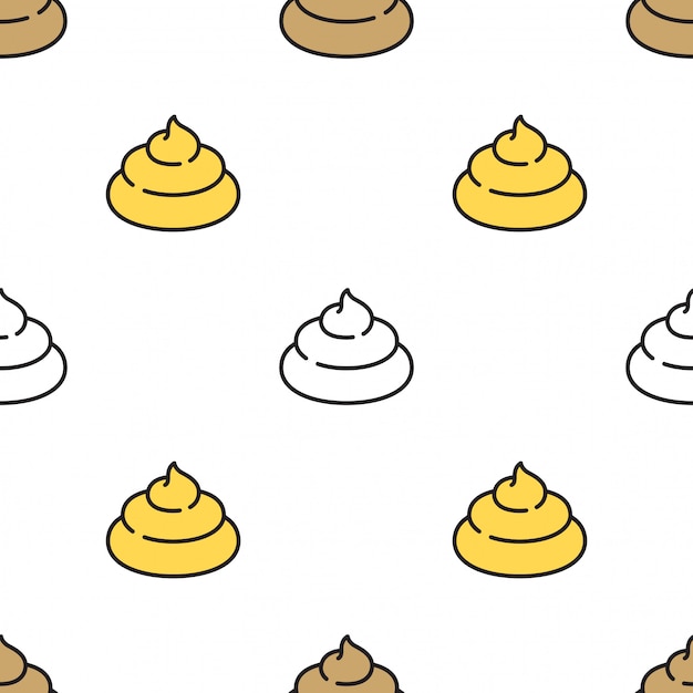 Poo seamless pattern cartoon illustration