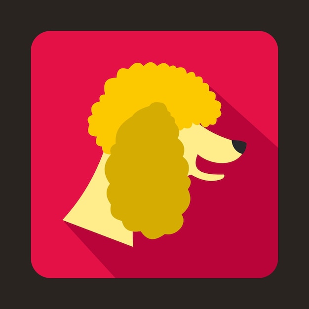 Poodle dog icon in flat style with long shadow Animals symbol