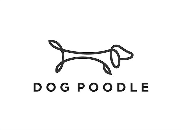 poodle dog logo design vector illustration