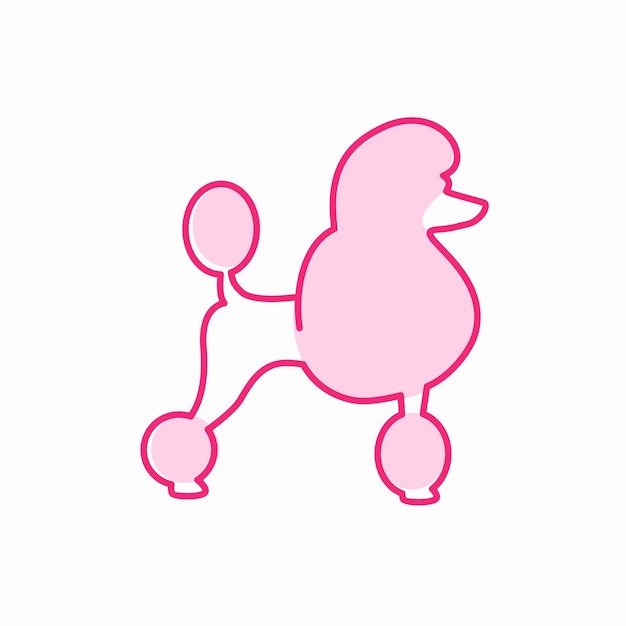 Poodle line art icon logo