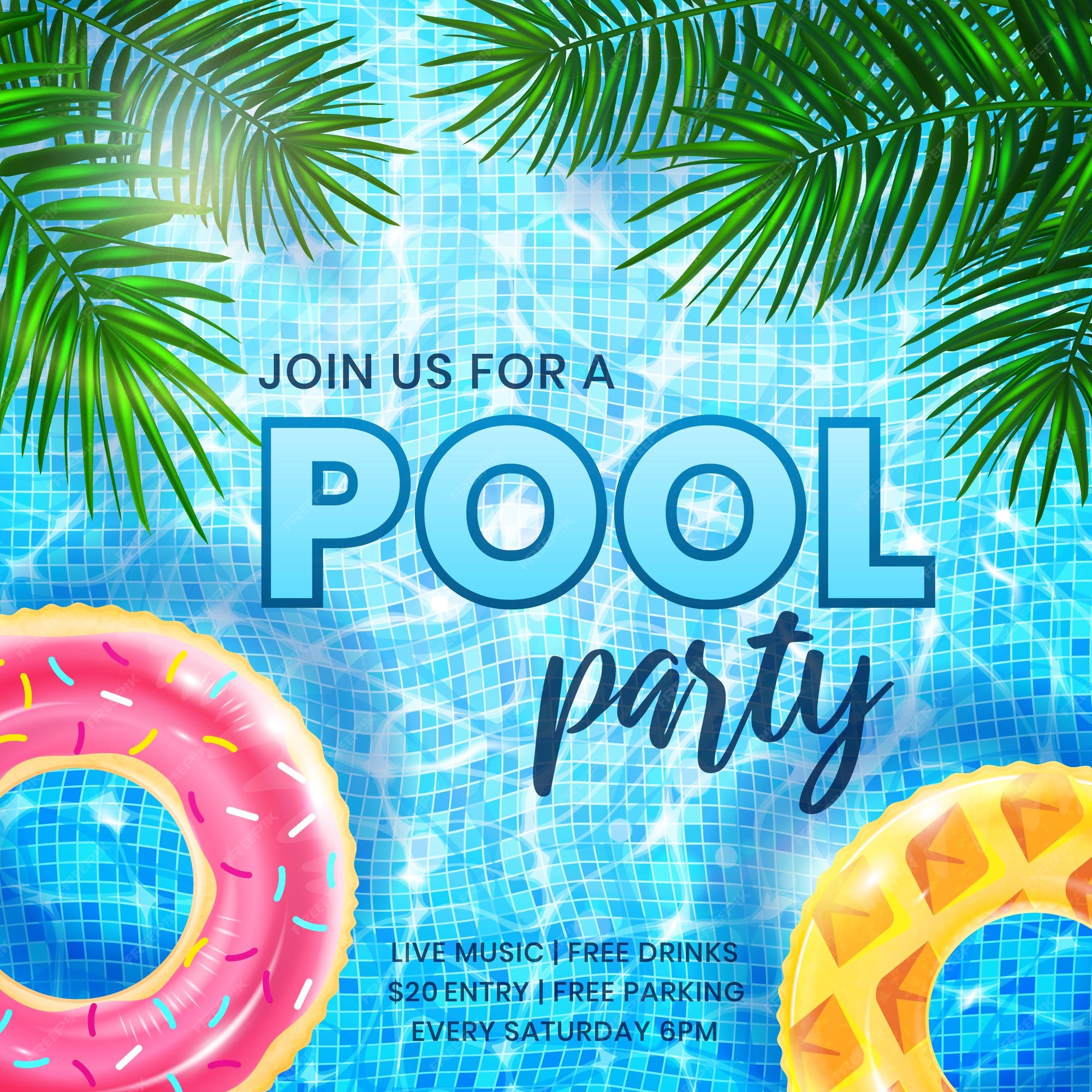 Premium Vector  Funny summer banner. pool party