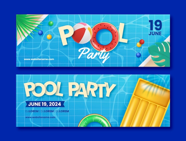 Pool party template design