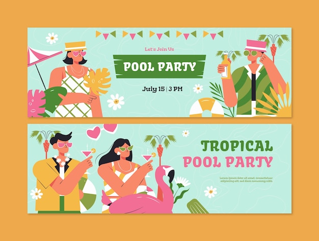 Pool party template design