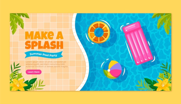 Vector pool party template design