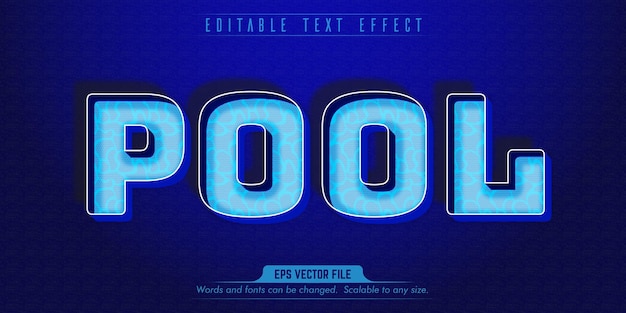 Pool retro style editable text effect