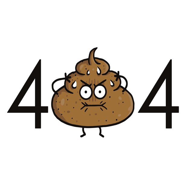 Poop cartoon page not found векторные иллюстрации шаблон проектов веб-сайтов для целевой страницы