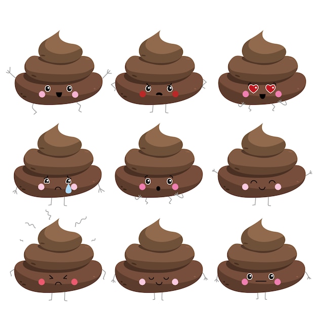 Vector poop illustration set