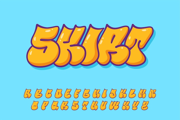 Vector pop alphabet gele graffiti tekst vector brieven