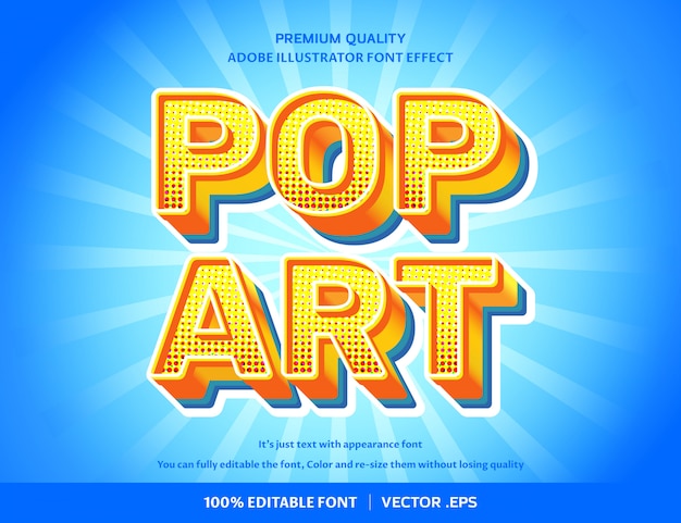 Pop art 3d  font effect