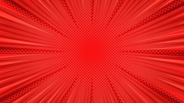 Vector pop art abstract comic background with red colour