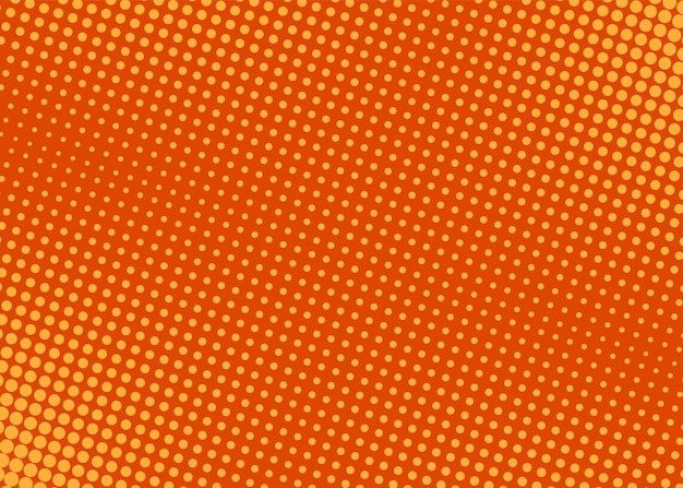 Vector pop art background. halftone comic dotted pattern. orange print with circles. cartoon vintage texture