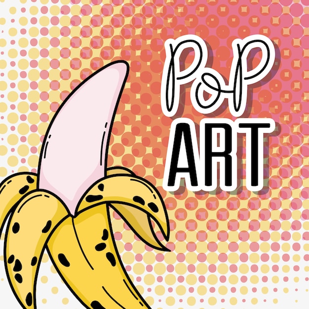 Pop art bananas fruit cute cartoon vector illustration graphic design