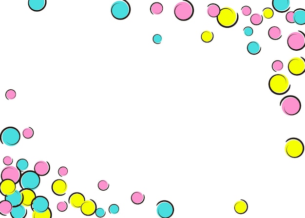 Pop art border with comic polka dot confetti