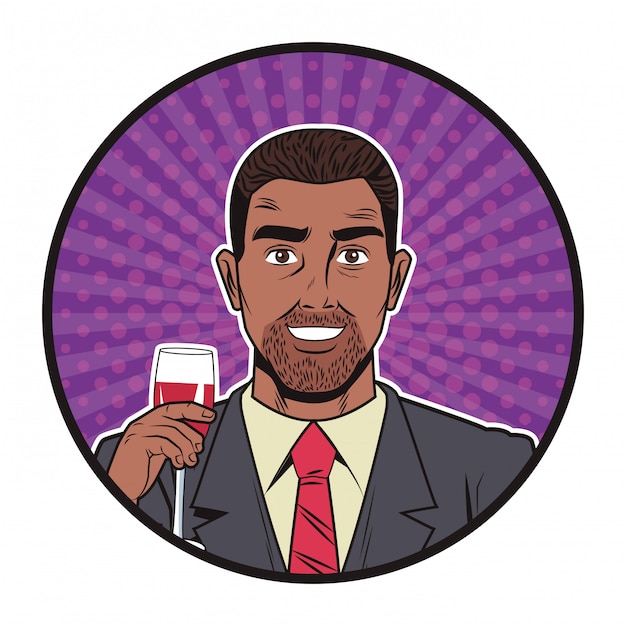 Vector pop art businessman