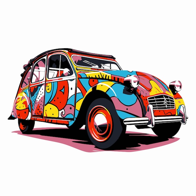 Vettore auto pop art