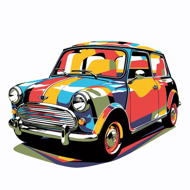 Vettore auto pop art