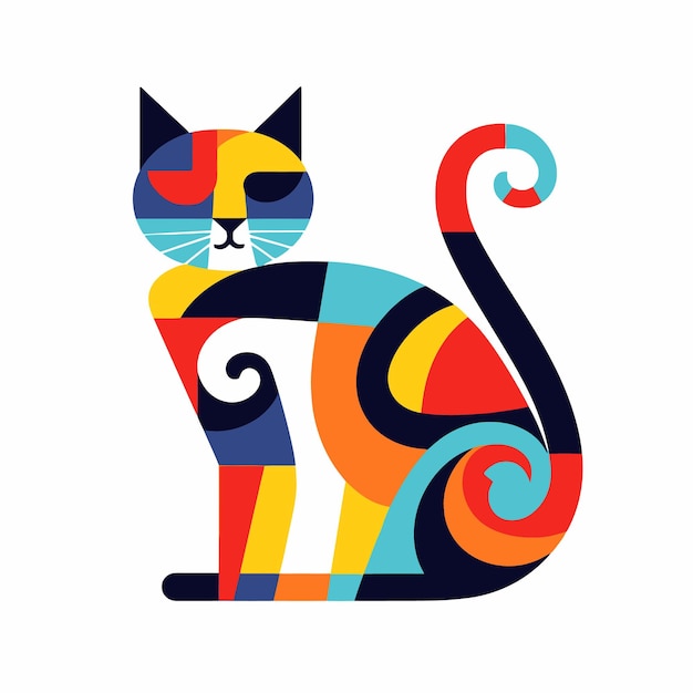 Vector pop art cat