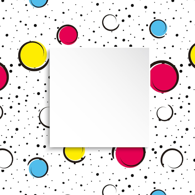 Pop art colorful confetti background. big colored spots and circles