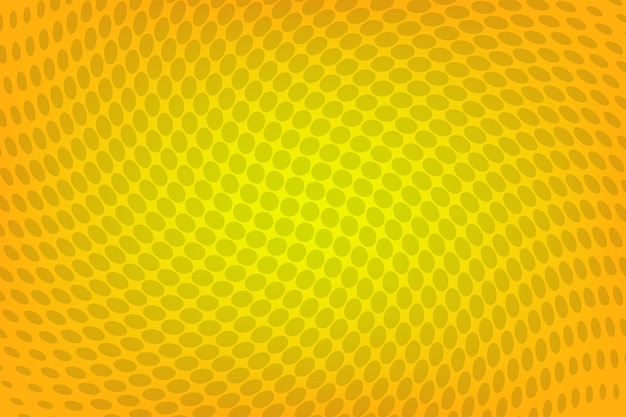 Поп-арт комический фон с радиальным зумом и точечным полутоном на желтом