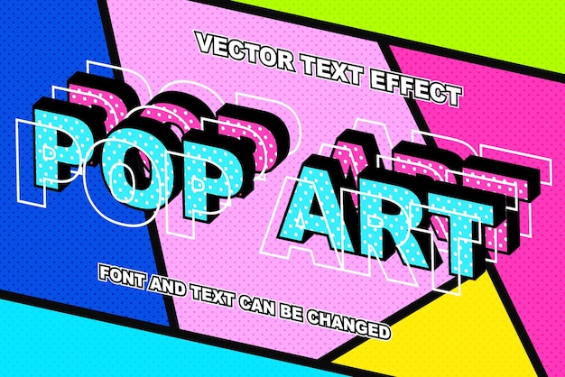 Pop art comic style colorful 3d editable text effect font style template