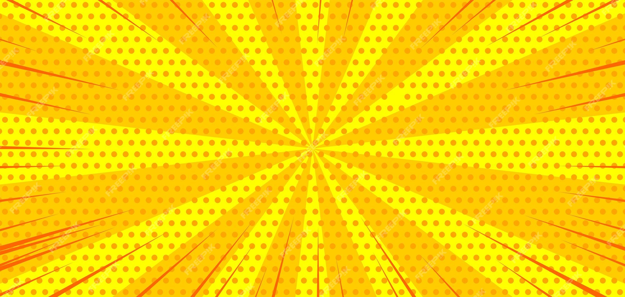 Premium Vector | Pop art comic yellow burst background